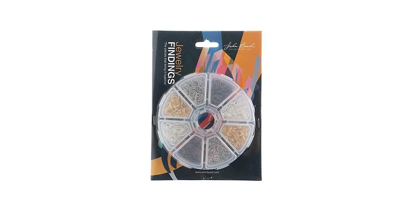 John Bead 8-Slot Jump Rings Jewelry Findings Kit Assortment, 1200pieces
