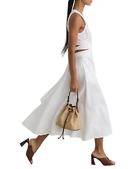 Reiss Women's Linen-Cotton Cut-Out Midi Dress