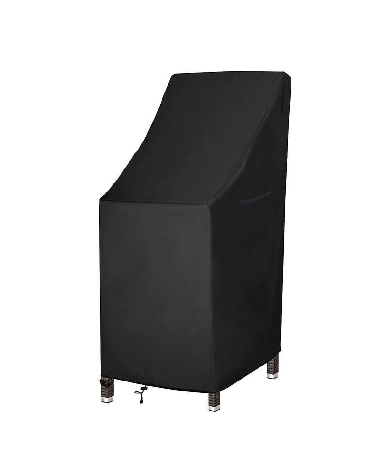 homfan Patio Chair Cover, 1 Pack, Silver-Coated 600D Oxford Fabric, Waterproof, Stackable, Fits 27" x 27" x 49" Chairs