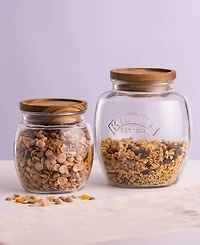 Kilner Storage Jars with Wooden Lid, Set of 2