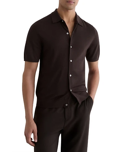 Reiss Men's Drayton Button Through Merino Shirt