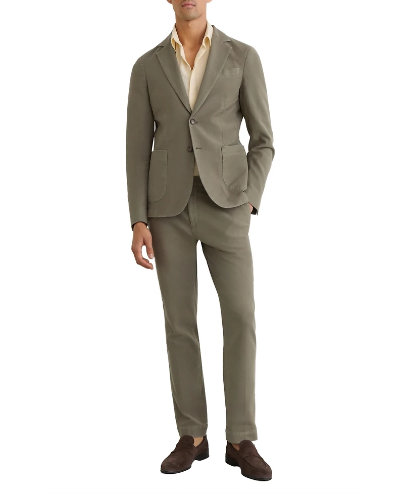 Reiss Men's Jason Two Button Notch Garment Dye Pique Blazer