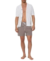 Reiss Men's Bay Drawstring Seersucker Stripe Swim Shorts