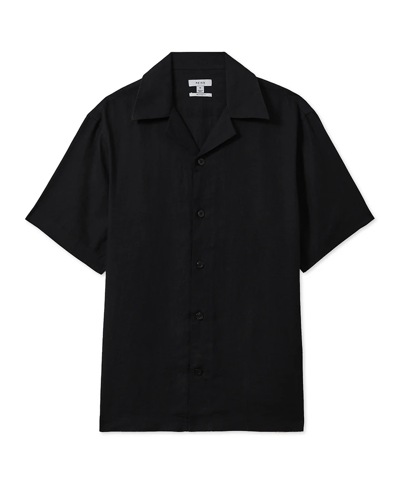 Reiss Men's Linen Cuban-Collar Shirt