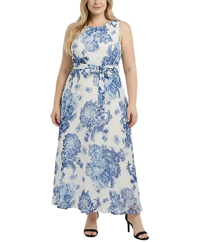 Ny Collection Plus Size Sleeveless Chiffon Maxi Dress