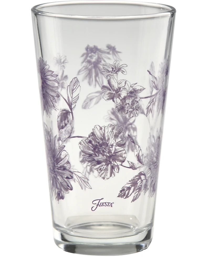 Fiesta Botanical Floral Lavender Tapered Cooler Glasses, Set of 6