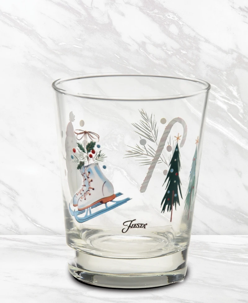 Fiesta Holly Jolly Christmas Double Old Fashioned Glasses, Set of 6