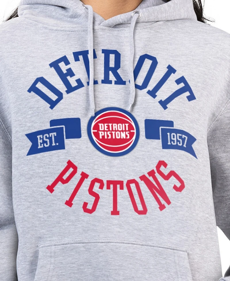 G-iii 4Her by Carl Banks Women's Heather Gray Detroit Pistons City Pullover Hoodie