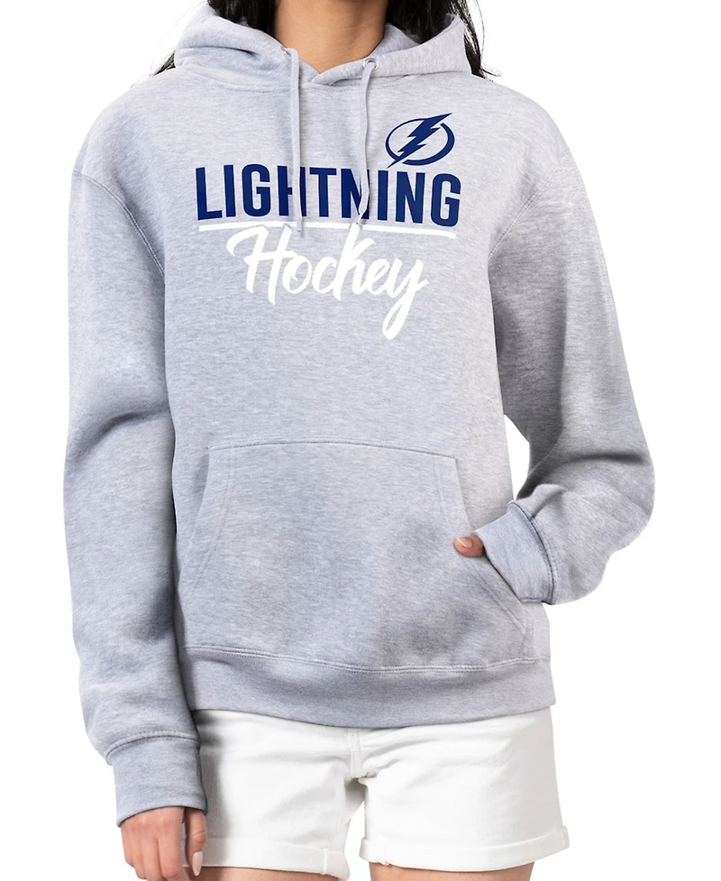 G-iii 4Her by Carl Banks Women's Heather Gray Tampa Bay Lightning Team Sport Tri-Blend Fleece Hoodie