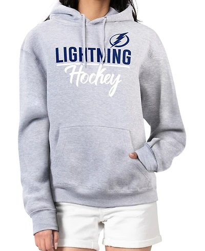G-iii 4Her by Carl Banks Women's Heather Gray Tampa Bay Lightning Team Sport Tri-Blend Fleece Hoodie