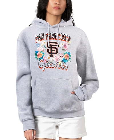 G-iii 4Her by Carl Banks Women's Heather Gray San Francisco Giants Flowers Graphic Pullover Hoodie