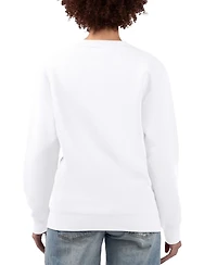 G-iii 4Her by Carl Banks Women's White Chicago Cubs Team Logo Fleece Pullover Sweatshirt