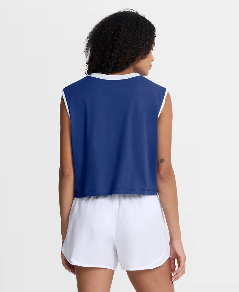 Nike Women's Royal Los Angeles Dodgers Primetime Loose Dri-fit Cropped Tank Top