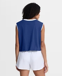 Nike Women's Royal Los Angeles Dodgers Primetime Loose Dri-fit Cropped Tank Top