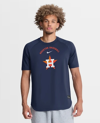 Nike Men's Navy Houston Astros Authentic Collection Batting Practice Pre-Game Raglan Dri-fit T-Shirt