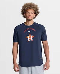 Nike Men's Navy Houston Astros Authentic Collection Batting Practice Pre-Game Raglan Dri-fit T-Shirt