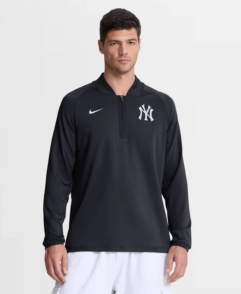 Nike Men's Navy New York Yankees Authentic Collection Dri-fit Raglan Half-Zip