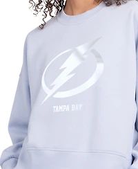Starter Women's Blue Tampa Bay Lightning Boxy Cropped Sweatshirt