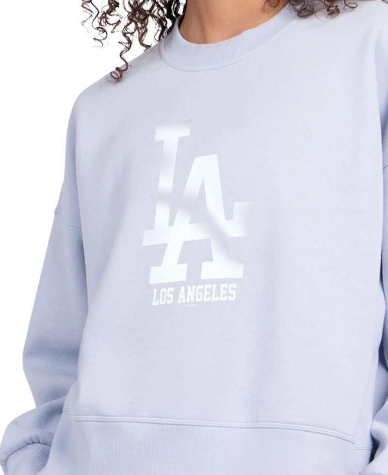 Starter Women's Light Blue Los Angeles Dodgers Pastels Boxy Fleece Sweatshirt