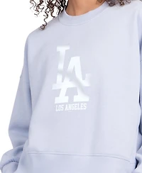 Starter Women's Light Blue Los Angeles Dodgers Pastels Boxy Fleece Sweatshirt