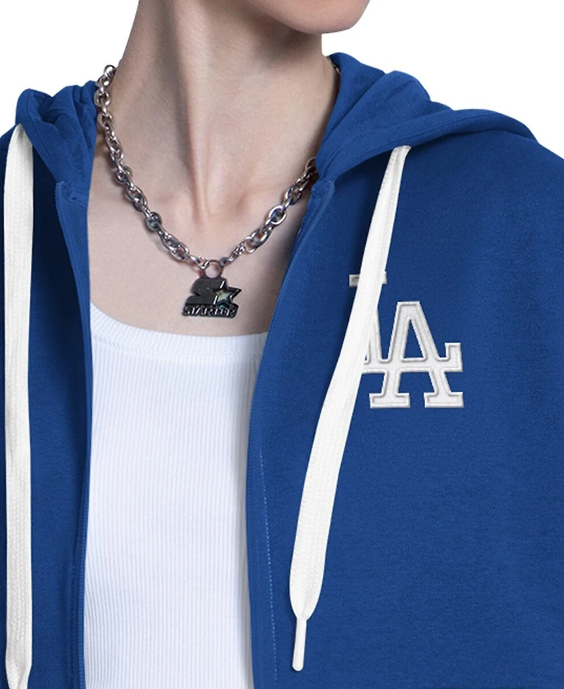 Starter Women's Royal/Heather Gray Los Angeles Dodgers Wishbone Full-Zip Hoodie