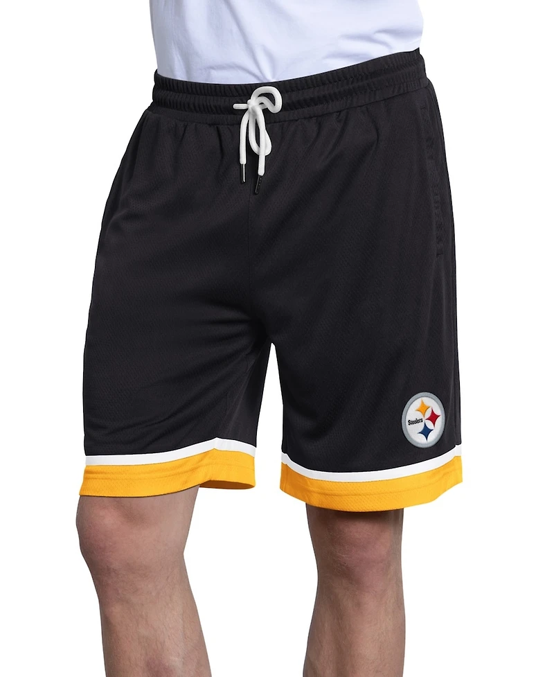 Starter Men's Black Pittsburgh Steelers Power Play Mesh Shorts