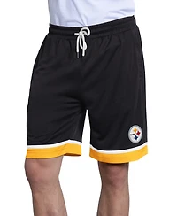 Starter Men's Black Pittsburgh Steelers Power Play Mesh Shorts