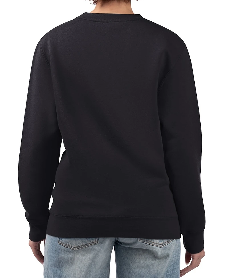 G-iii 4Her by Carl Banks Women's Black Seattle Seahawks Metallic Print Football Sketch Fleece Crewneck Sweatshirt
