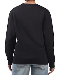 G-iii 4Her by Carl Banks Women's Black Seattle Seahawks Metallic Print Football Sketch Fleece Crewneck Sweatshirt