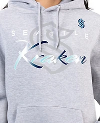 G-iii 4Her by Carl Banks Women's Gray Seattle Kraken Shadow Logo Fleece Hoodie