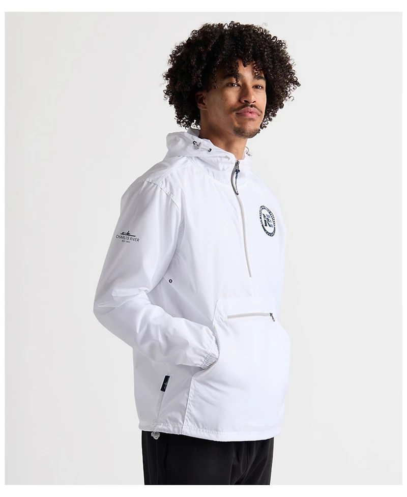 Charles River x New England Men's Patriots White Pack-n-Go Half-Zip Hoodie