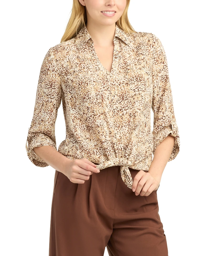 Bcx Women's Collared Button-Front Shirt
