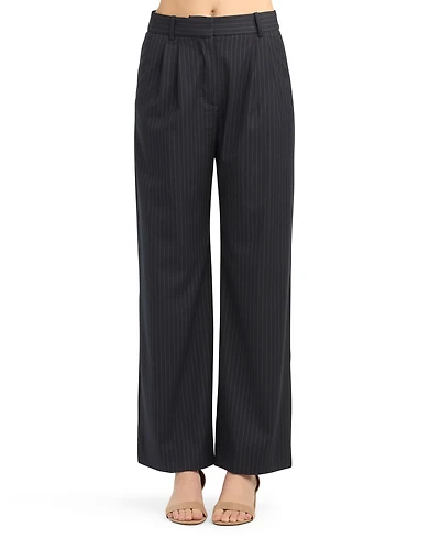 Bcx Women's Pinstripe Pleated Pants