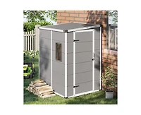 Erommy 5X4 Ft Outdoor Storage Shed, Weather-Resistant Shed With Double Doors and Built-In Floor, Sloped Roof Outdoor Shed