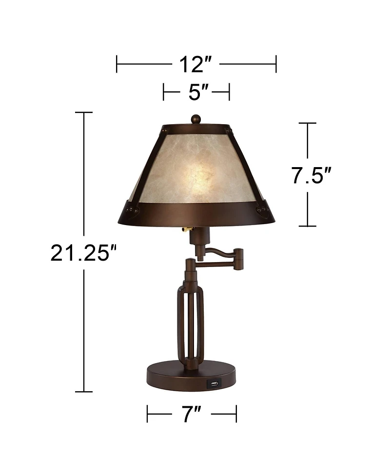 Franklin Iron Works Samuel 21.25" High Farmhouse Rustic Desk Lamps Set of 2