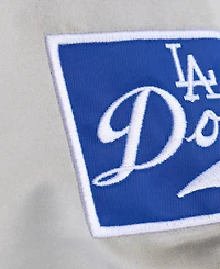 Mitchell Ness Men's Gray Los Angeles Dodgers Thunderstorm Head Coach Lightweight Satin Full-Snap Jacket