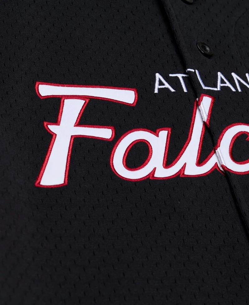 Mitchell & Ness Men's Black Atlanta Falcons Head Coach Mesh Full-Button Fashion Jersey
