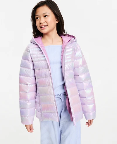 Steve Madden Girls' Xs-xl Lightweight Hooded Packable Jacket