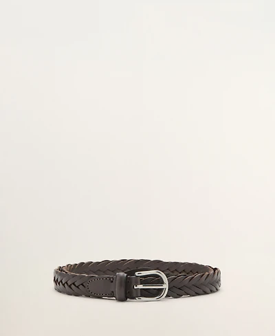 Mango Men's Braided Leather Belt