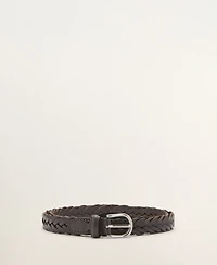 Mango Men's Braided Leather Belt