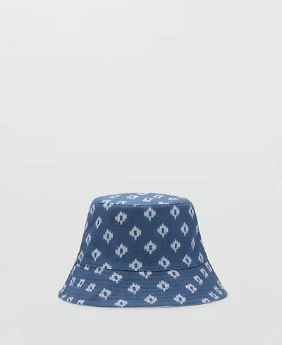 Mango Men's Linen Patterned Hat