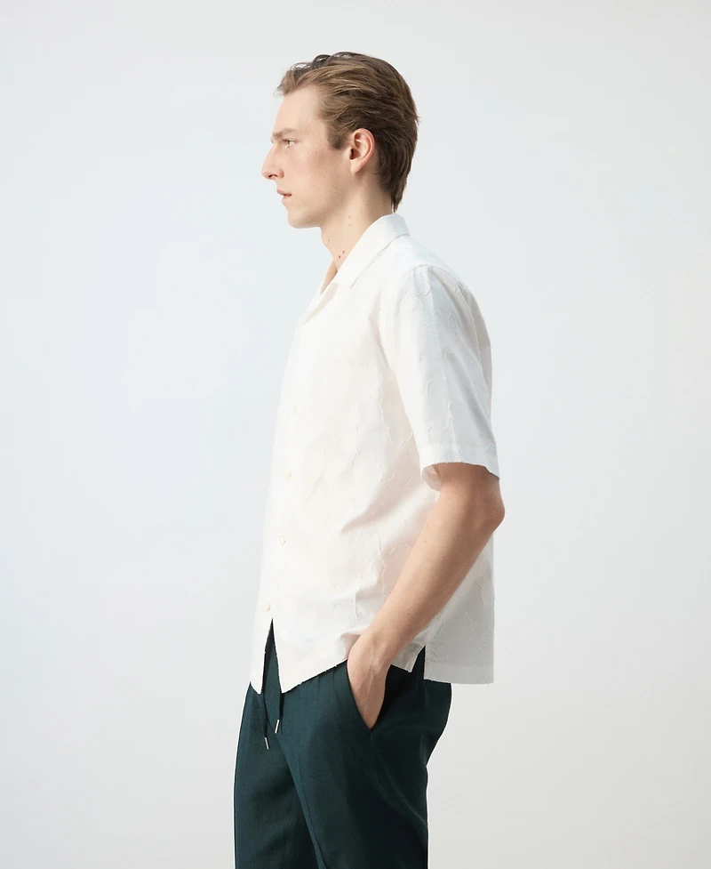 Mango Men's Regular-Fit Cotton Bowling Collar Shirt
