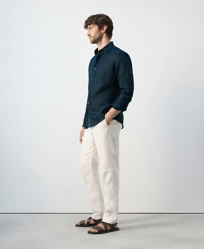 Mango Men's Linen Regular-Fit Shirt