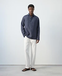 Mango Men's Linen Relaxed Fit Shirt
