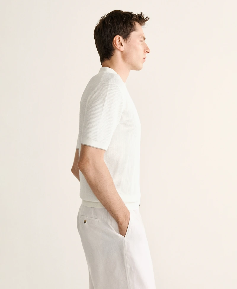 Mango Men's Cotton-Lyocell Knit Polo Shirt