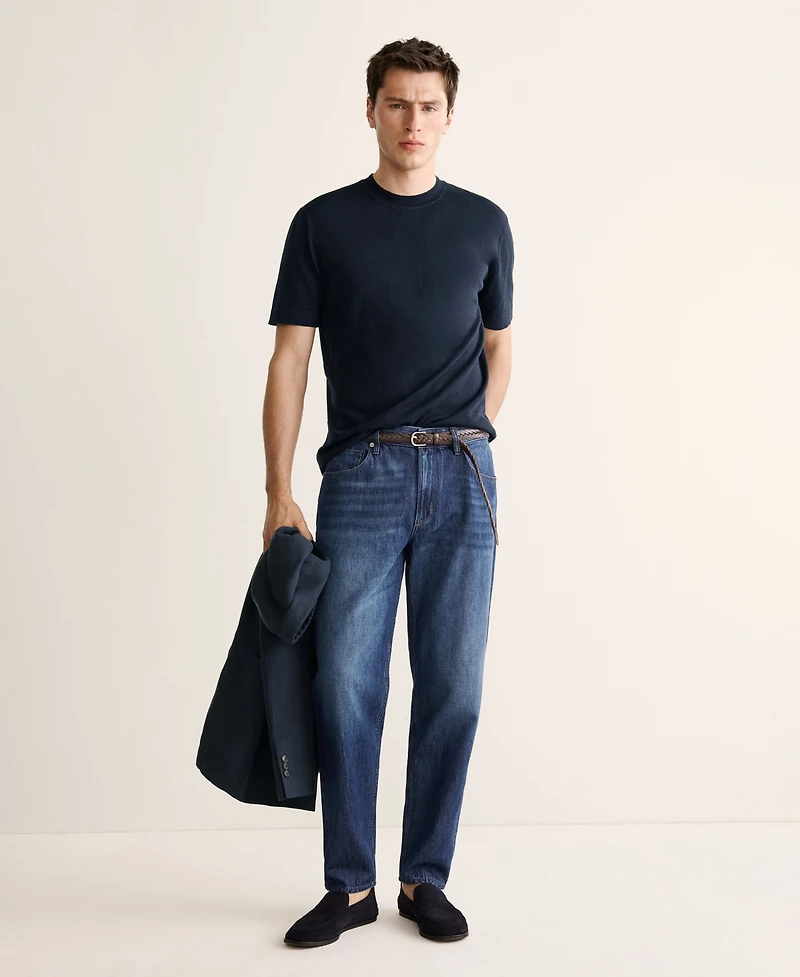 Mango Men's Cotton Fine-Knit T-Shirt