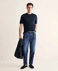Mango Men's Cotton Fine-Knit T-Shirt