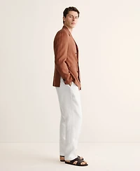 Mango Men's Linen Regular-Fit Pants