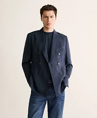 Mango Men's Slim Fit Double-Breasted Suit Blazer
