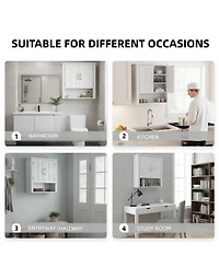 Midola Bathroom Wall Storage Cabinet, Multi -functional Wall Mounted Cabinet with Adjustable Shelves for Laundry Room and Kitchen and Living Room